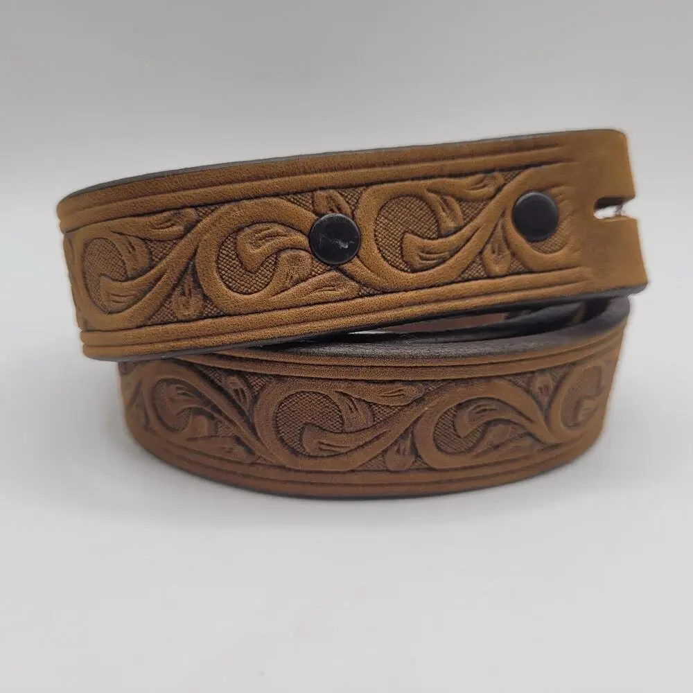 Justin Belt Girl 30 Brown Leather Aged Bark Western Scroll Trophy 815BD Cowgirl